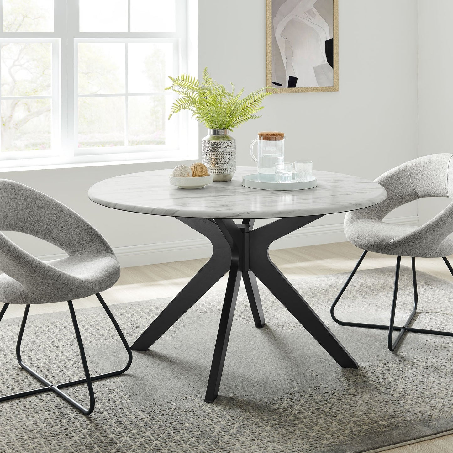 Traverse 50" Round Performance Artificial Marble Dining Table by Modway