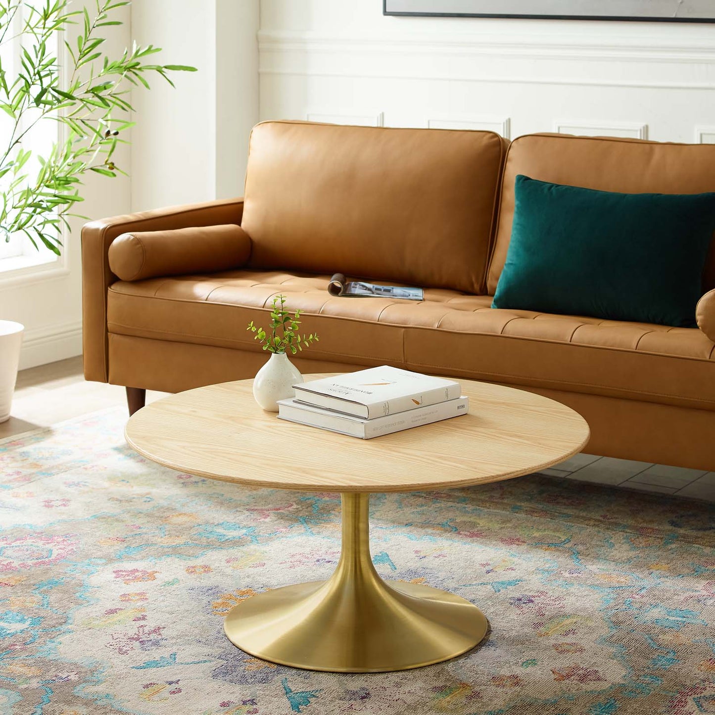 Lippa 36" Round Wood Coffee Table by Modway