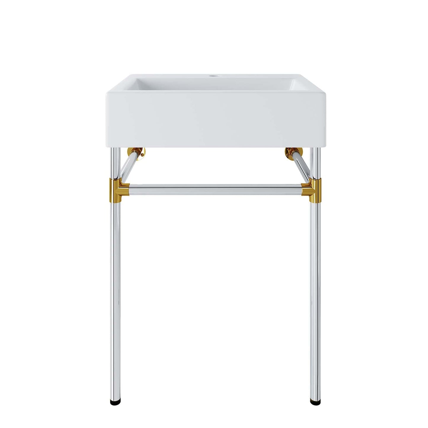 Redeem 24" Silver Stainless Steel Wall-Mount Bathroom Vanity by Modway