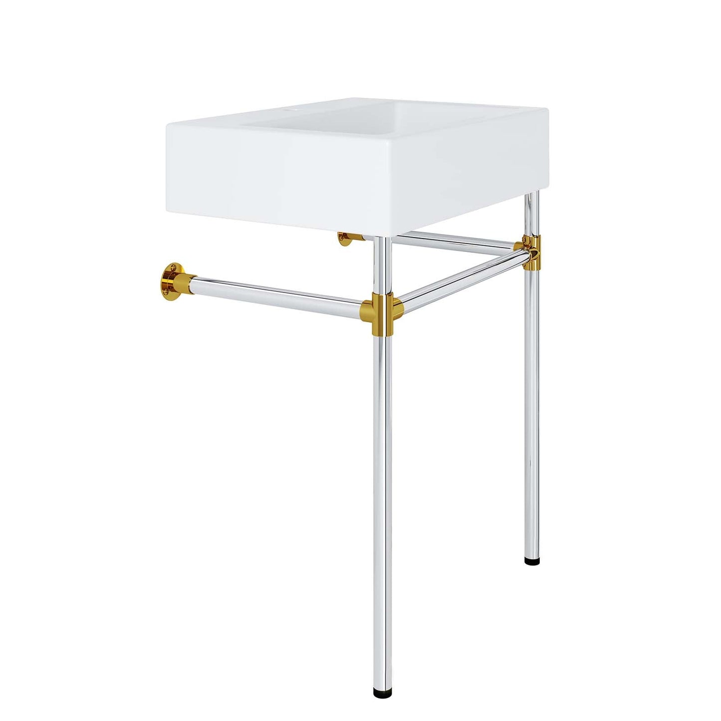 Redeem 24" Silver Stainless Steel Wall-Mount Bathroom Vanity by Modway