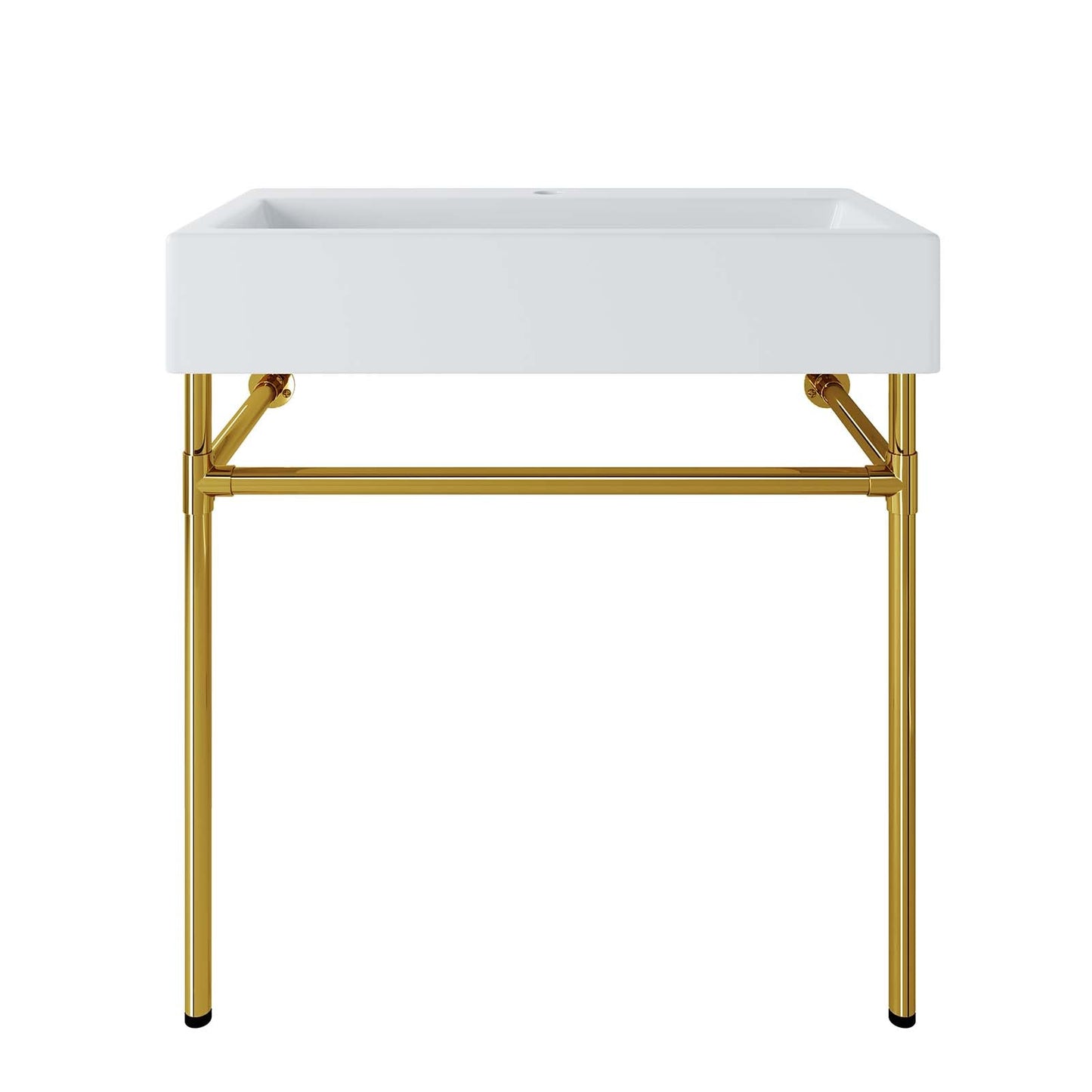 Redeem 32" Wall-Mount Gold Stainless Steel Bathroom Vanity by Modway