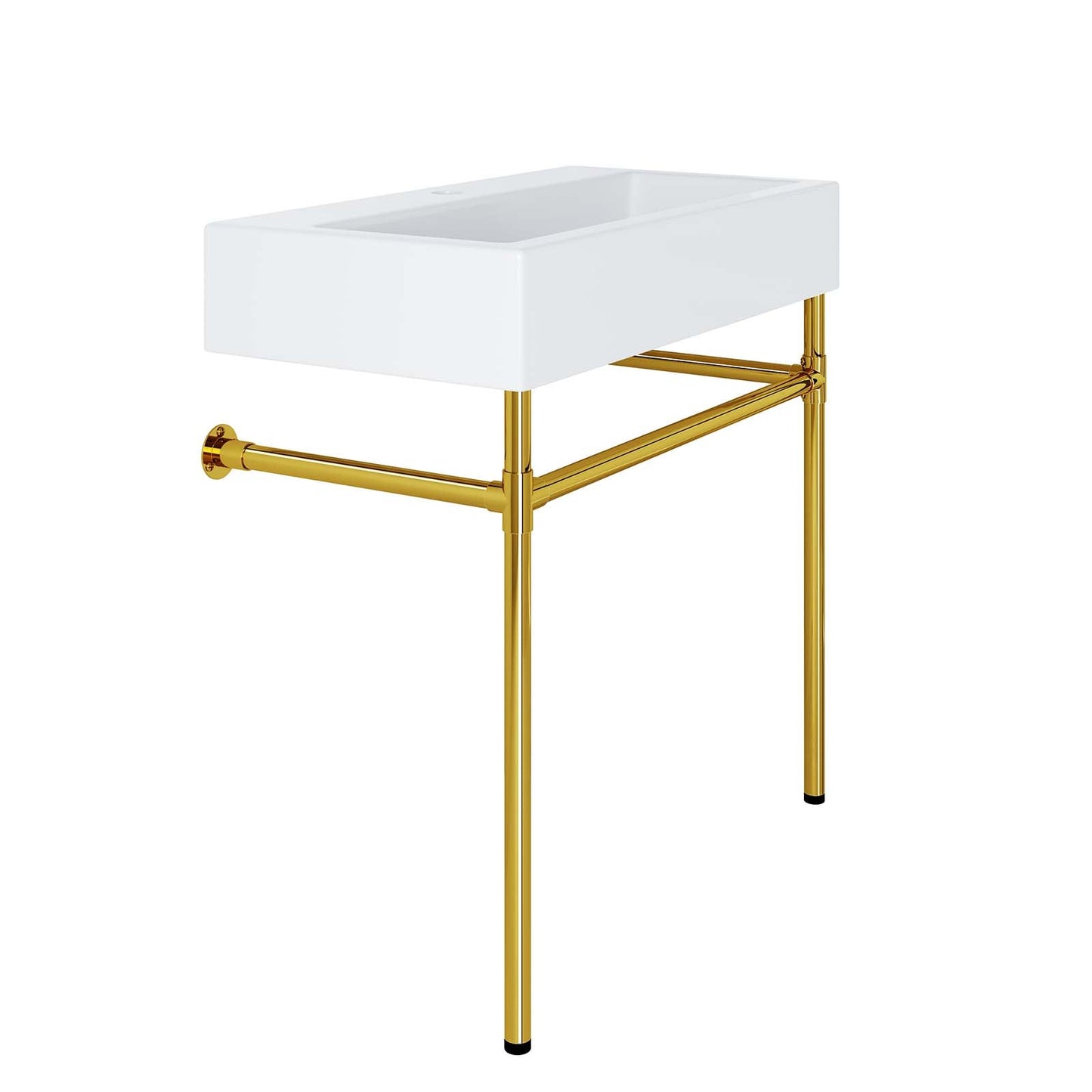 Redeem 32" Wall-Mount Gold Stainless Steel Bathroom Vanity by Modway