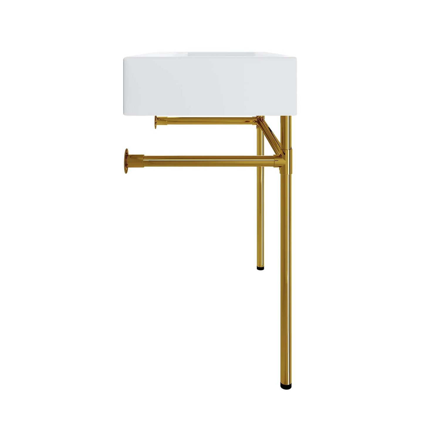 Redeem 32" Wall-Mount Gold Stainless Steel Bathroom Vanity by Modway