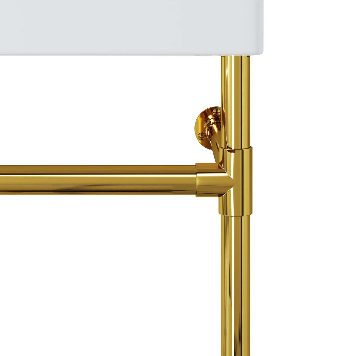 Redeem 32" Wall-Mount Gold Stainless Steel Bathroom Vanity by Modway
