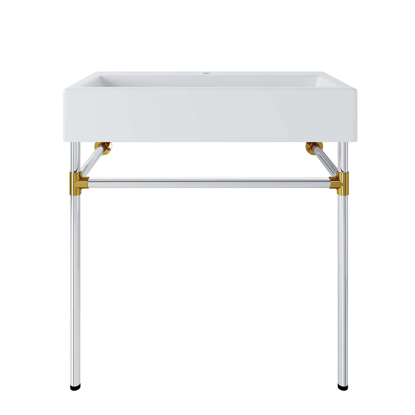 Redeem 32" Silver Stainless Steel Wall-Mount Bathroom Vanity by Modway