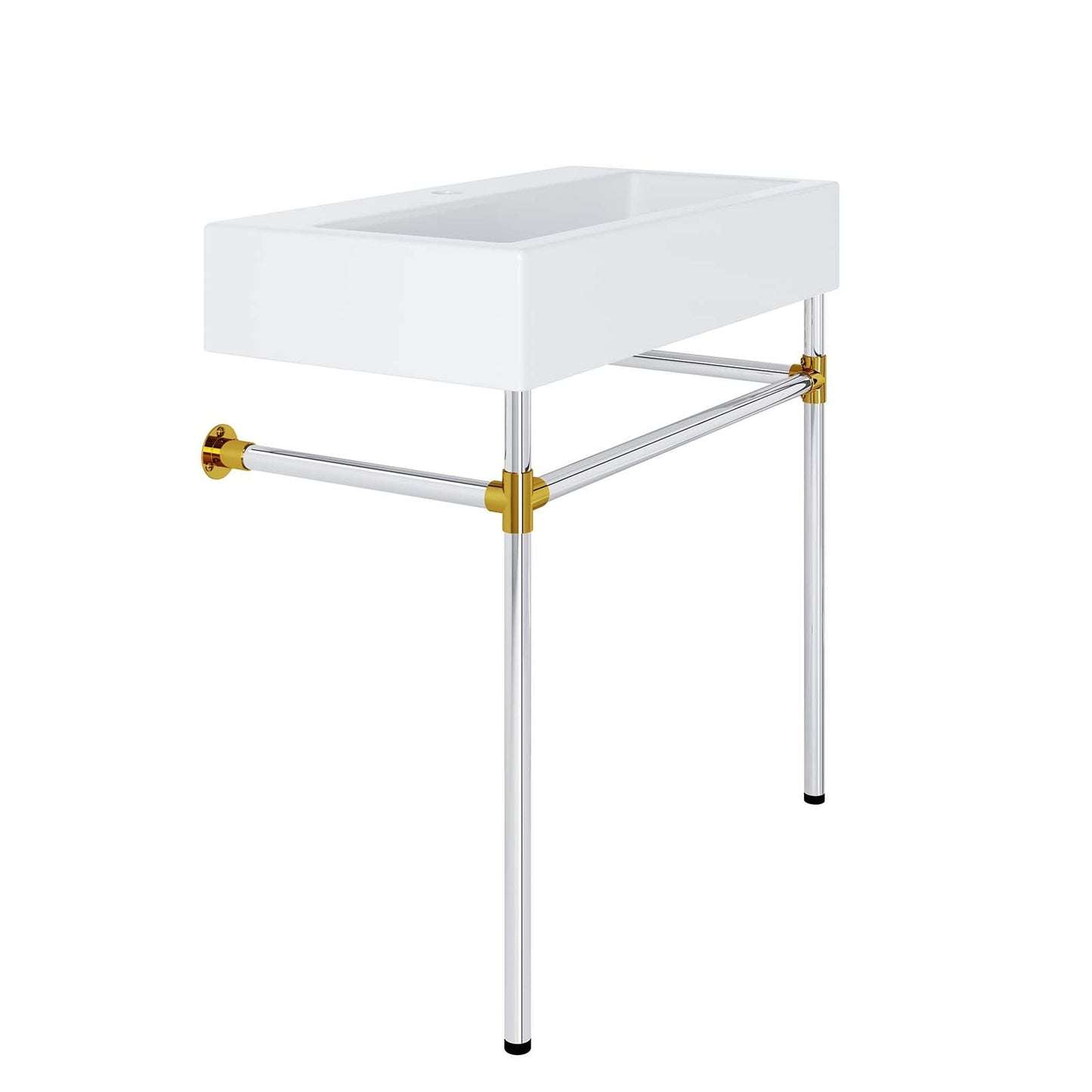 Redeem 32" Silver Stainless Steel Wall-Mount Bathroom Vanity by Modway