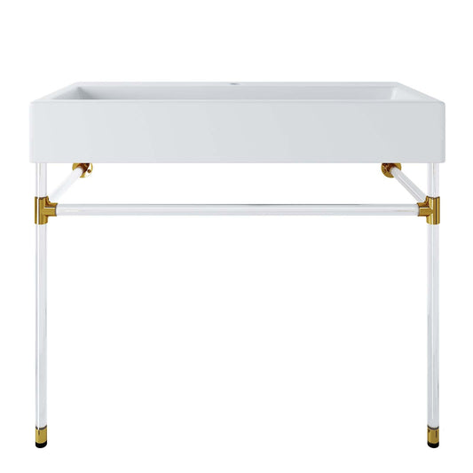 Redeem 40" Acrylic Wall-Mount Bathroom Vanity by Modway