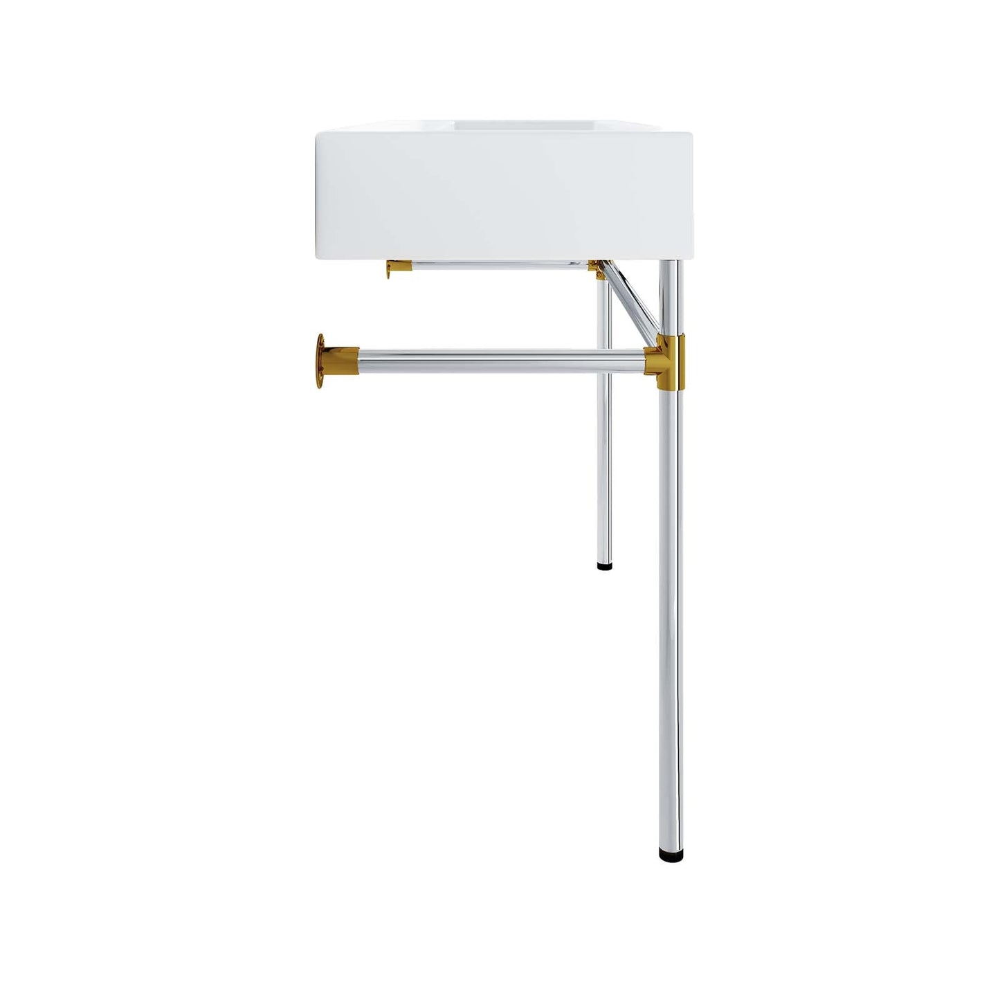 Redeem 40" Silver Stainless Steel Wall-Mount Bathroom Vanity by Modway