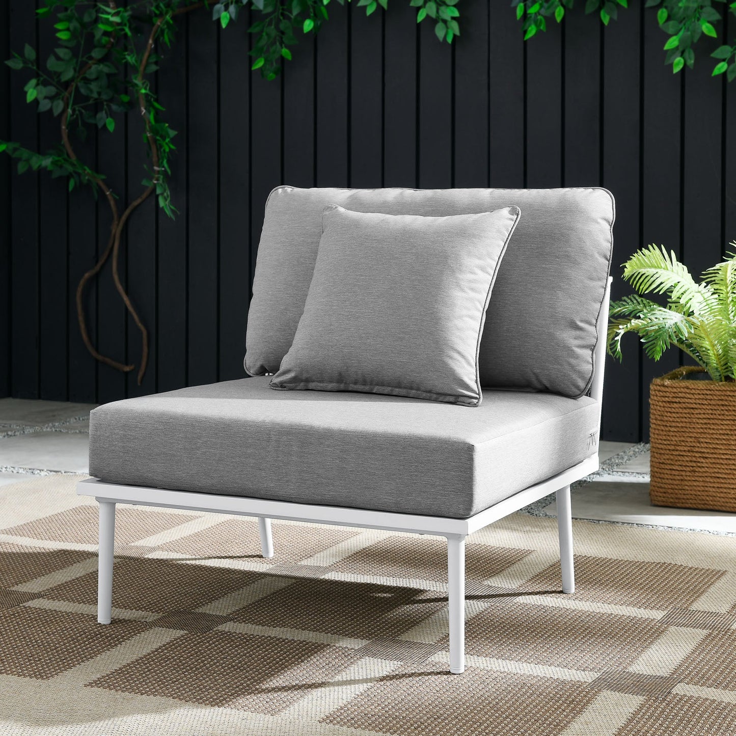 Stance Outdoor Patio Aluminum Armless Chair by Modway