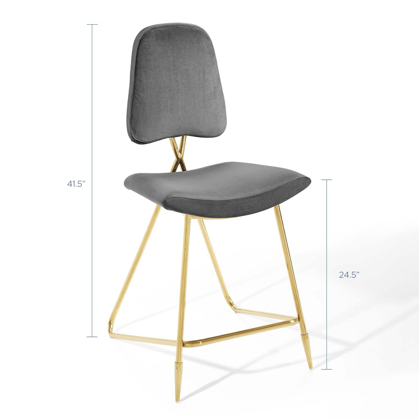 Ponder Performance Velvet Counter Stool Set of 2 by Modway