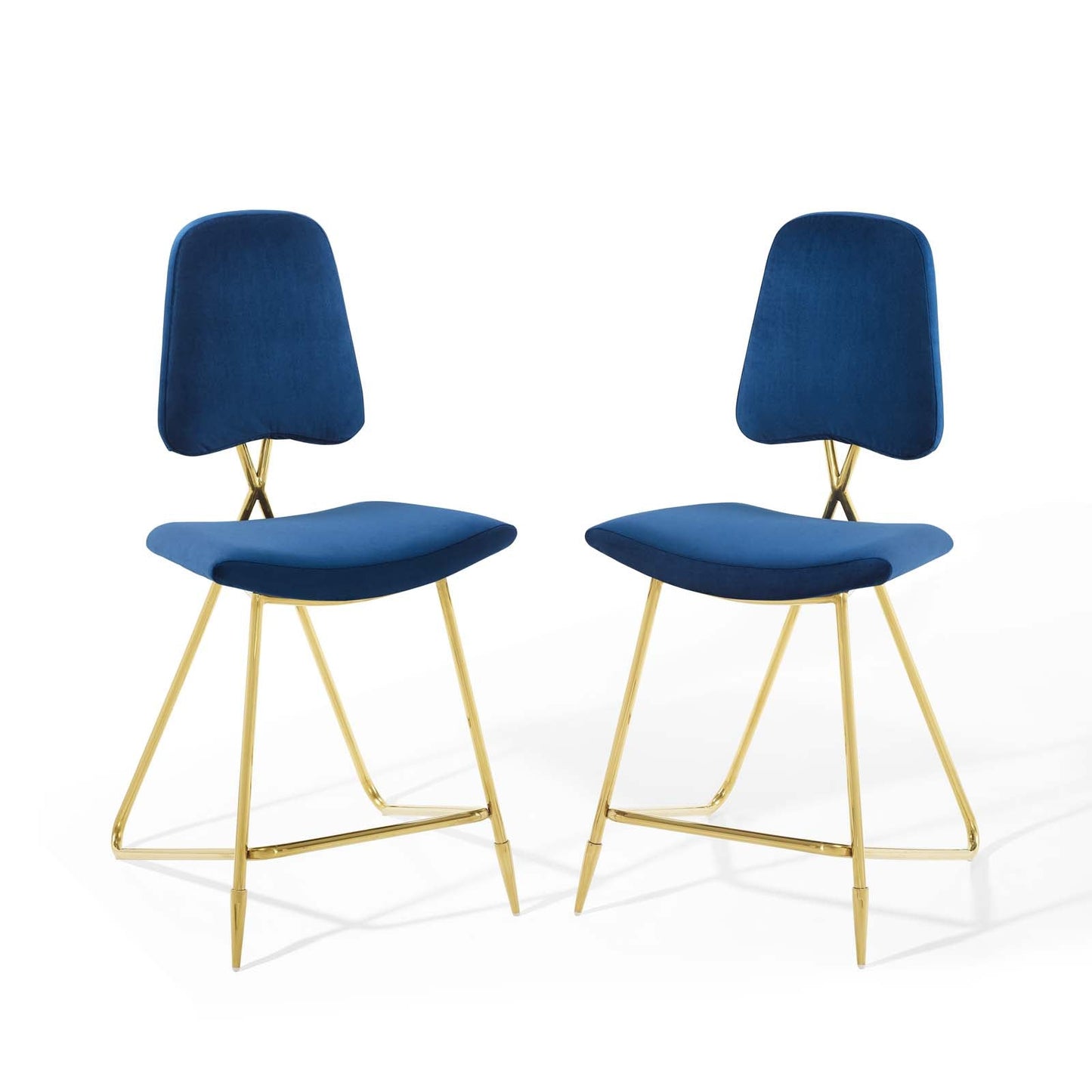 Ponder Performance Velvet Counter Stool Set of 2 by Modway