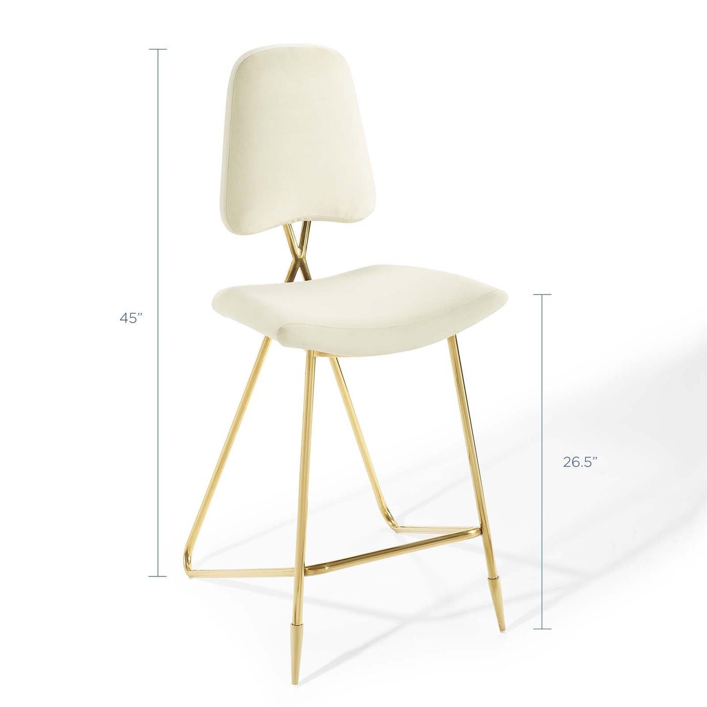 Ponder Performance Velvet Bar Stool Set of 2 by Modway