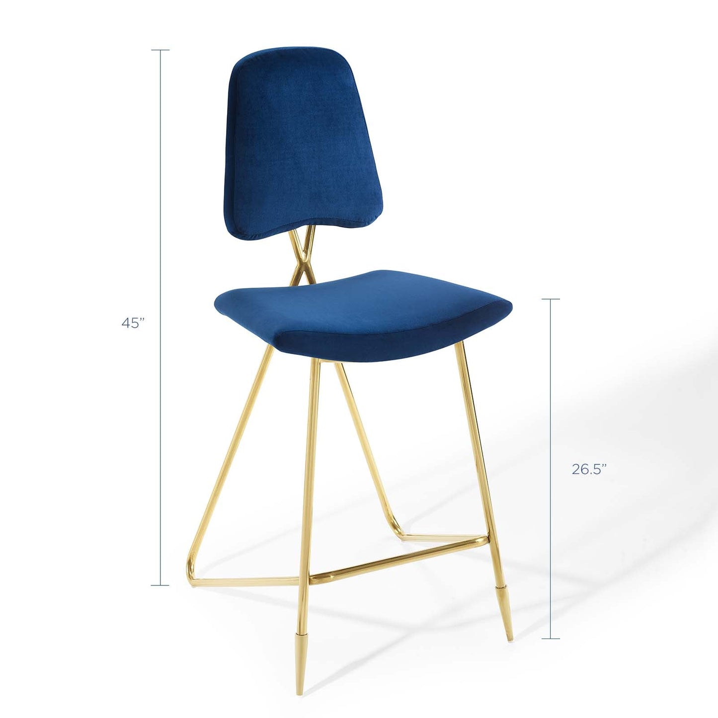 Ponder Performance Velvet Bar Stool Set of 2 by Modway