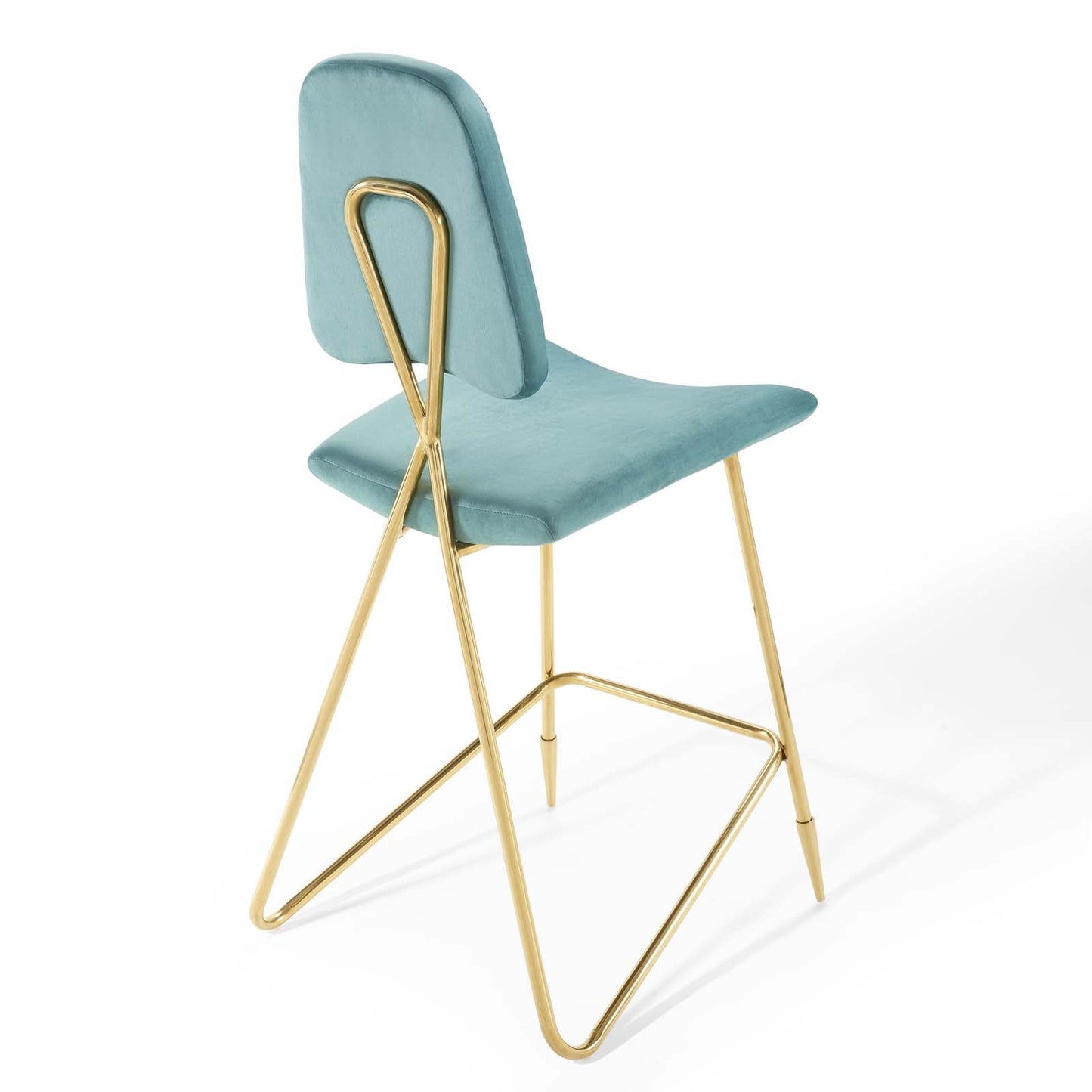 Ponder Performance Velvet Bar Stool Set of 2 by Modway