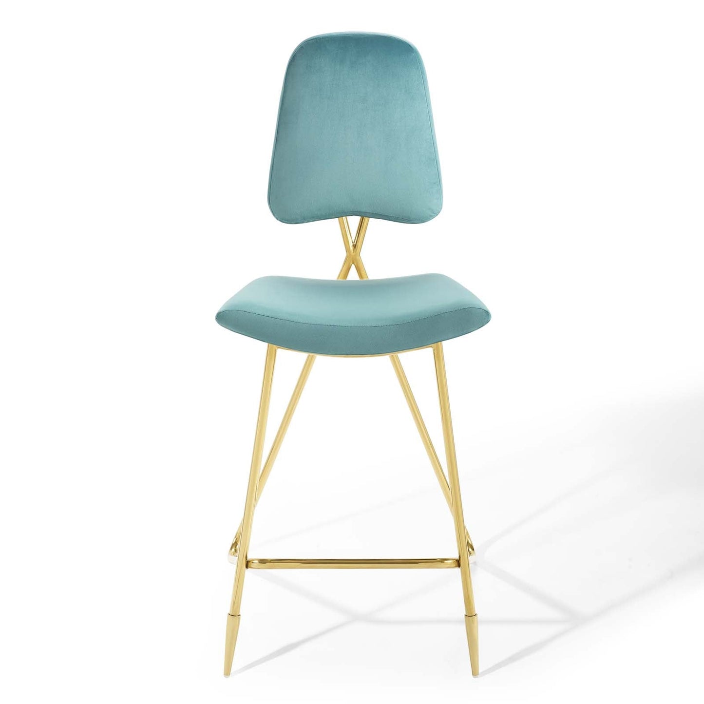 Ponder Performance Velvet Bar Stool Set of 2 by Modway