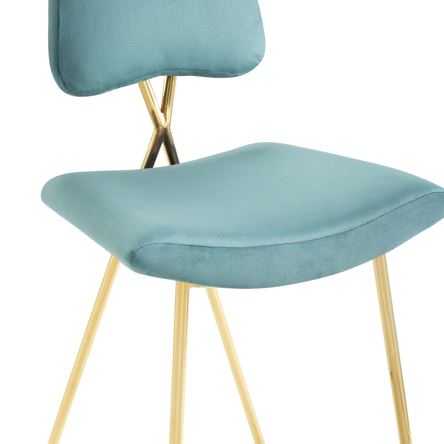 Ponder Performance Velvet Bar Stool Set of 2 by Modway