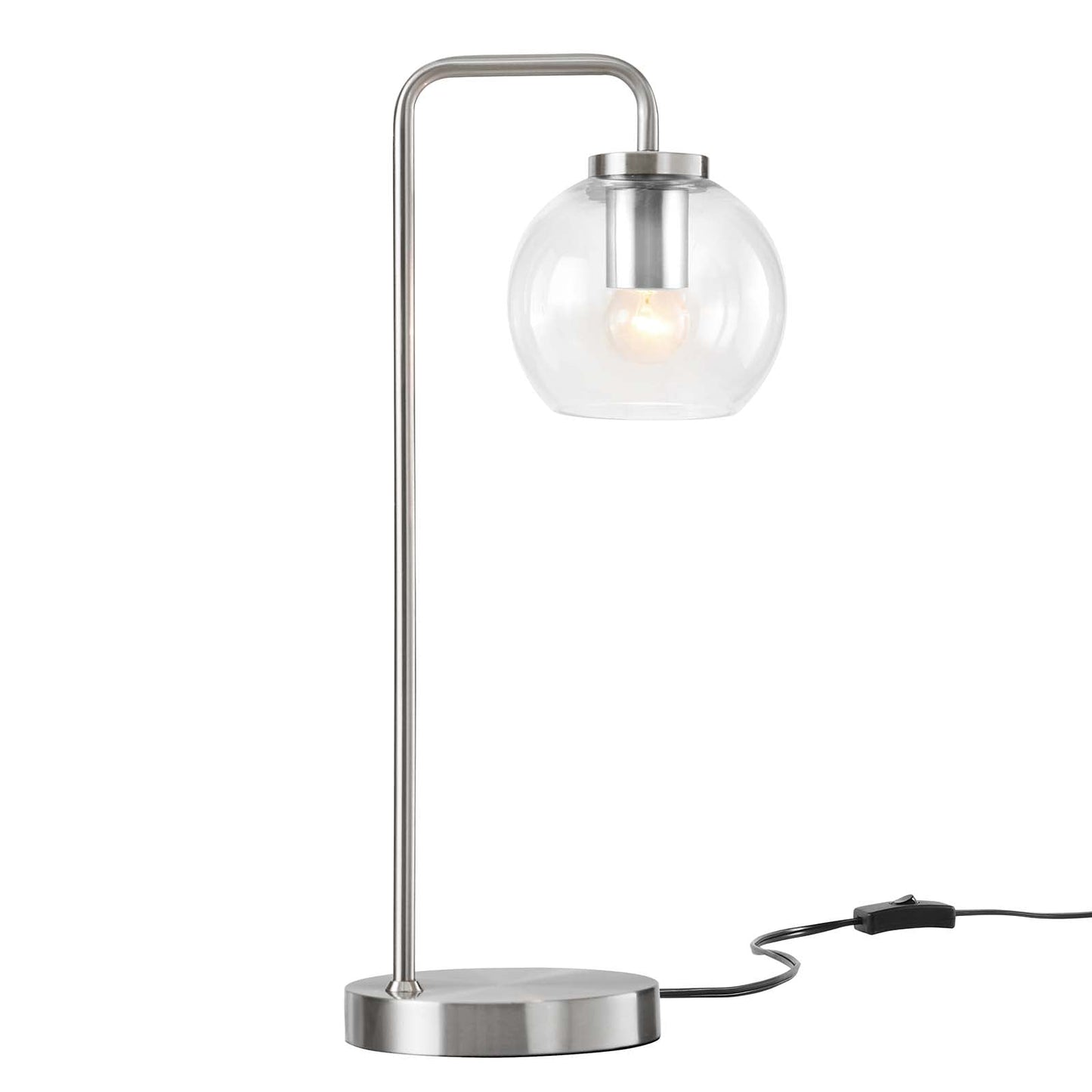 Silo Glass Globe Glass and Metal Table Lamp by Modway