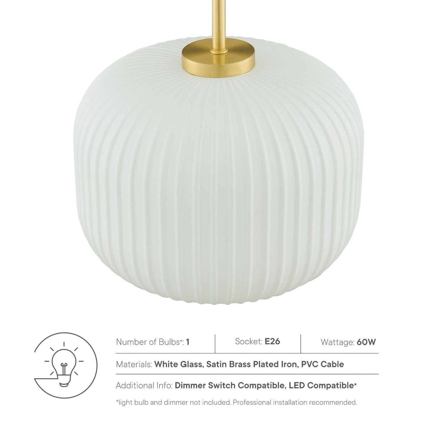 Reprise Glass Pendant Light by Modway