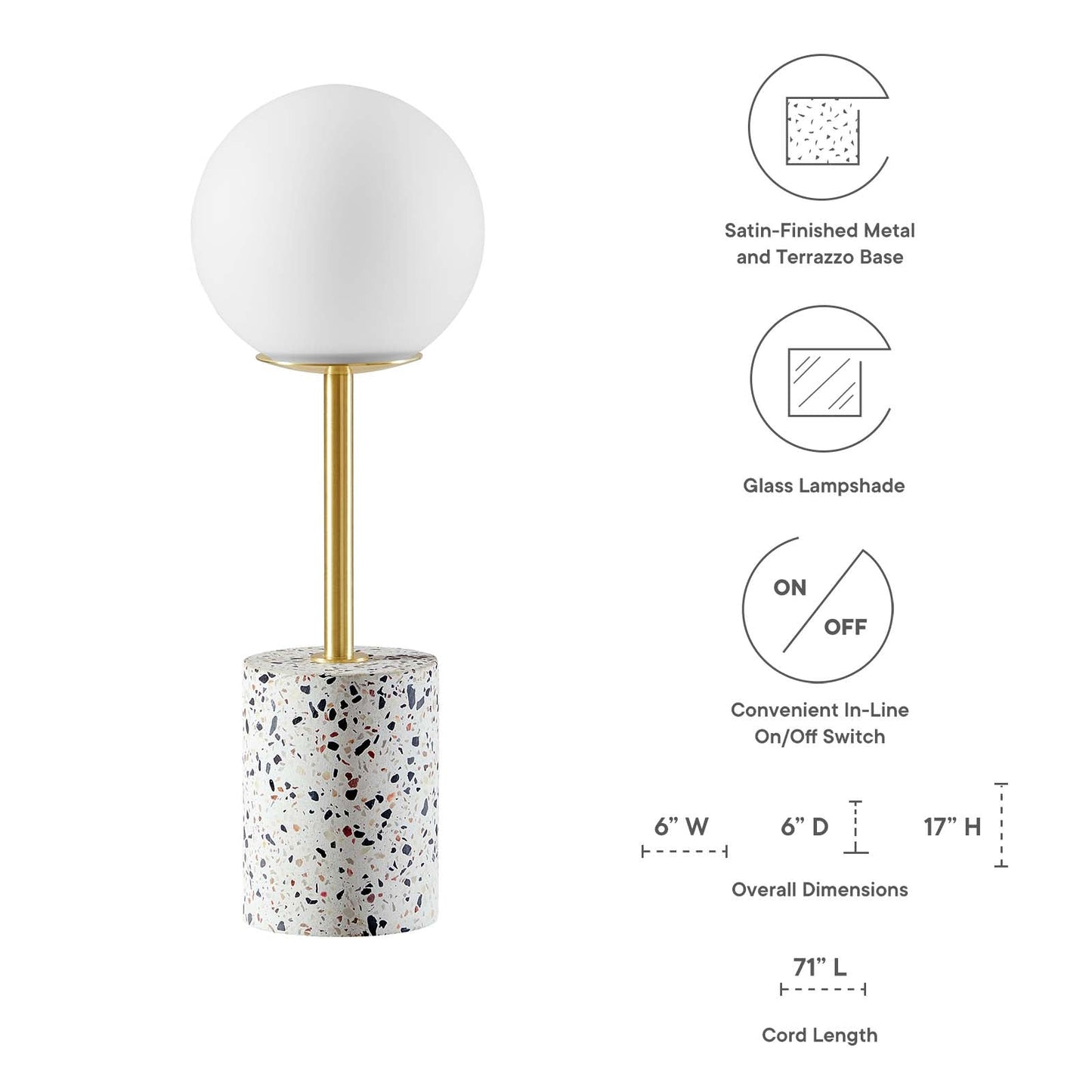 Logic Terrazzo Table Lamp by Modway