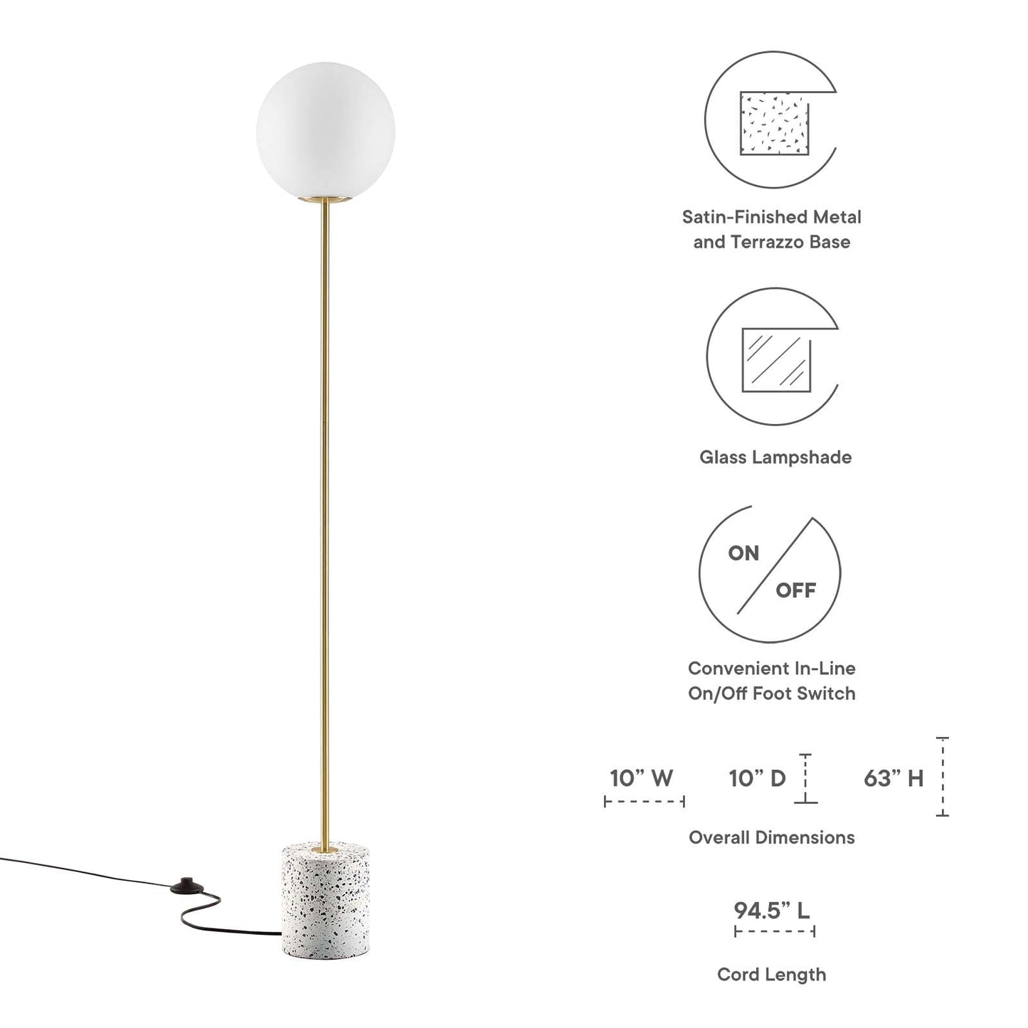 Logic Terrazzo Floor Lamp by Modway