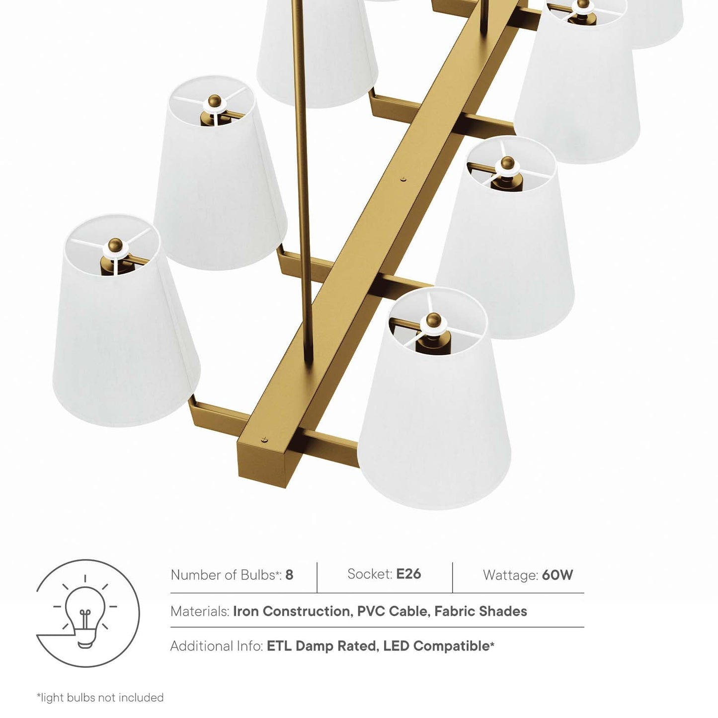 Enthrall 8-Light Chandelier by Modway