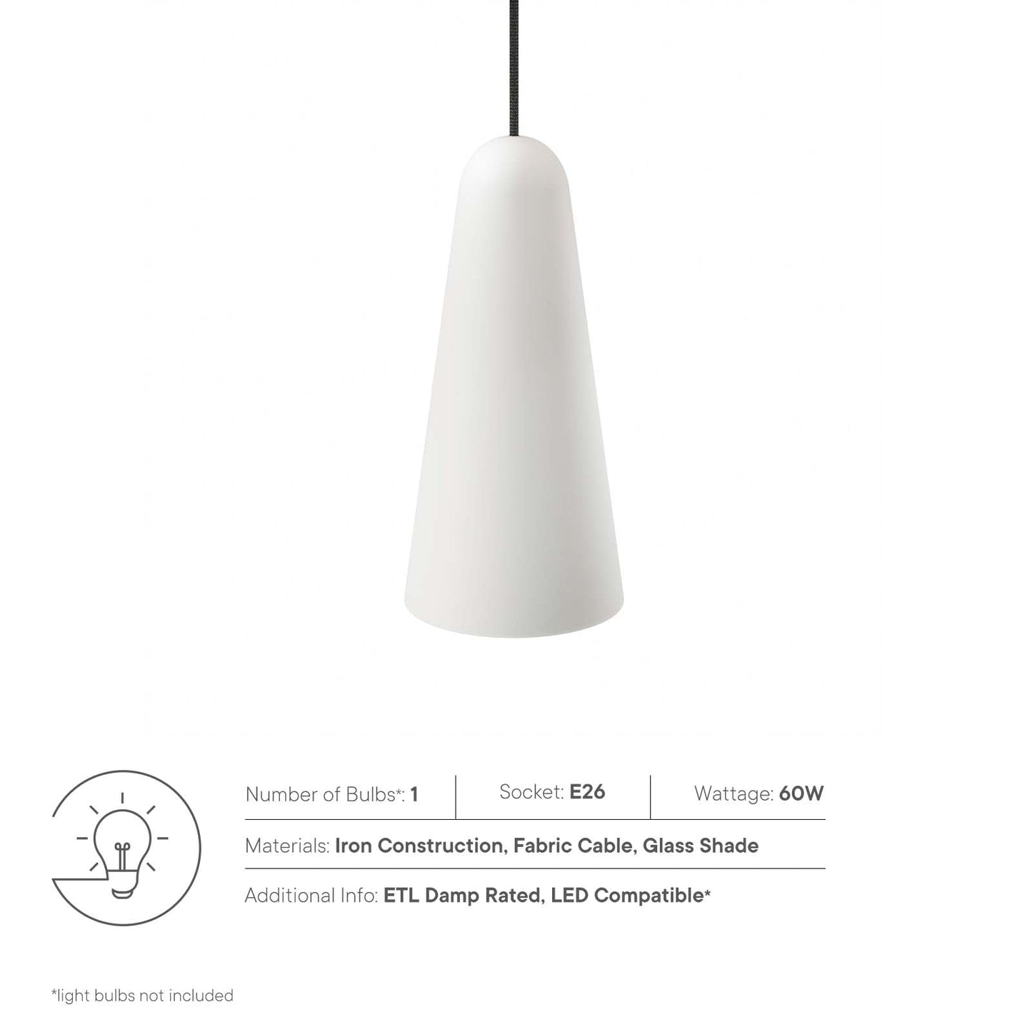 Beacon 1-Light Pendant Light by Modway