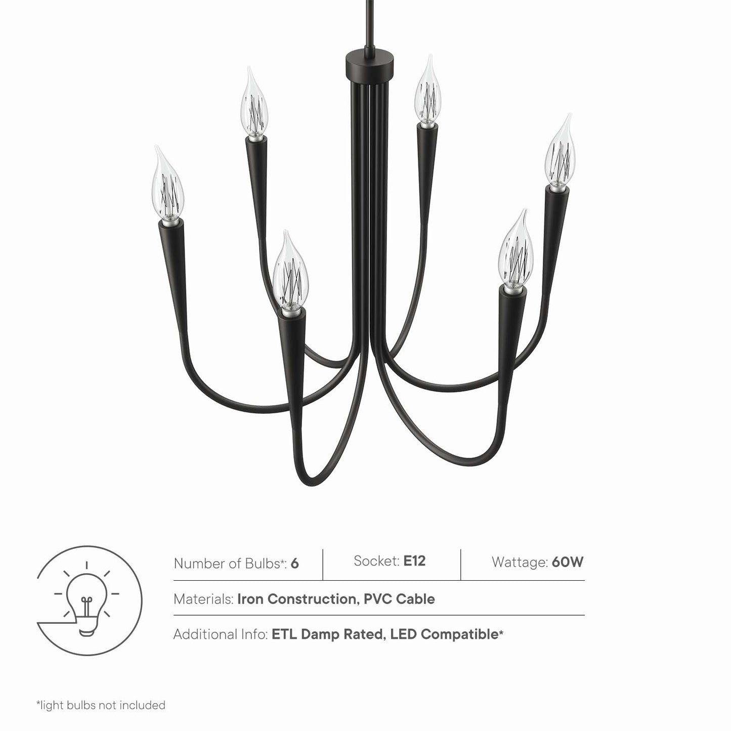 Penrose 6-Light Chandelier by Modway