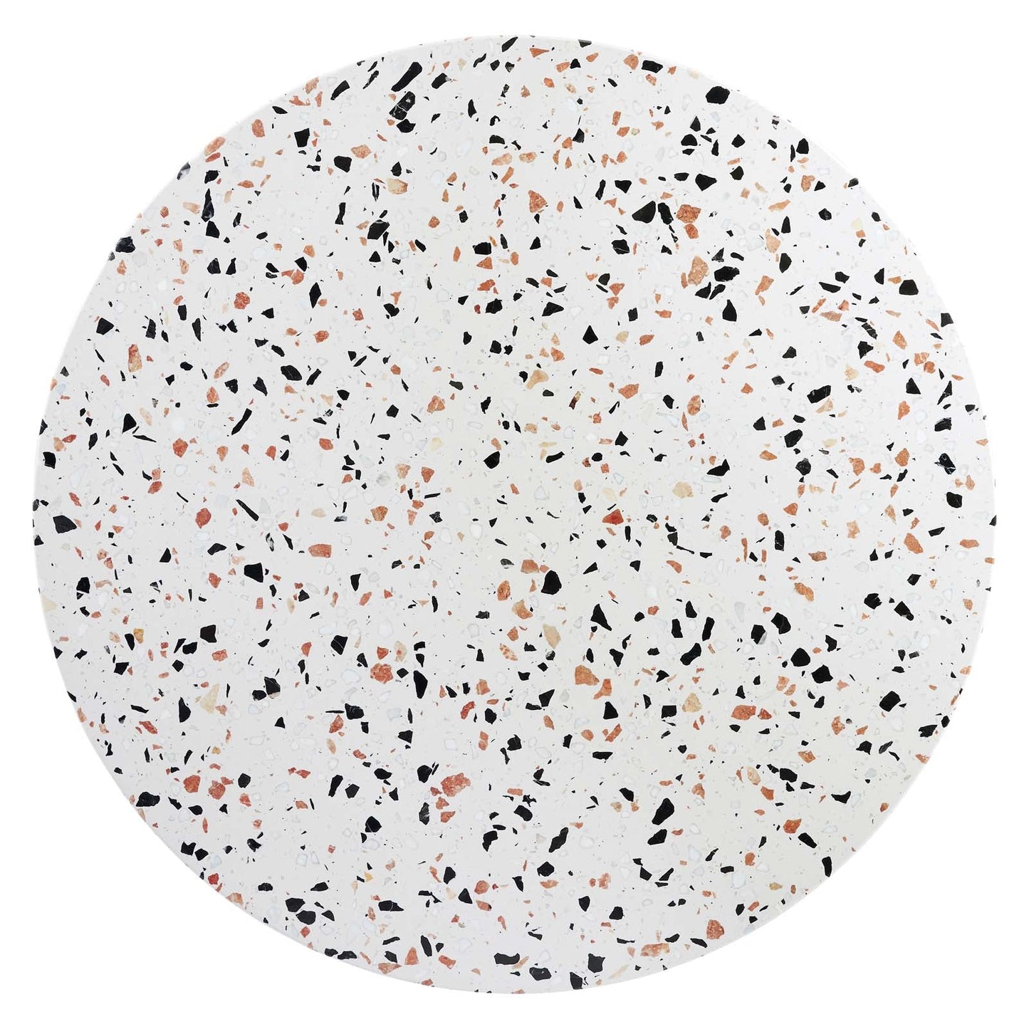 Zinque 40" Round Terrazzo Dining Table in Gold Whi