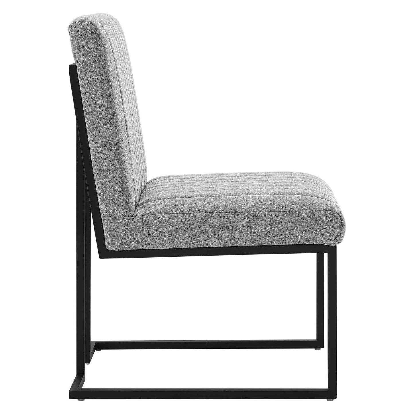 Indulge Channel Tufted Fabric Dining Chairs Set of 2 by Modway