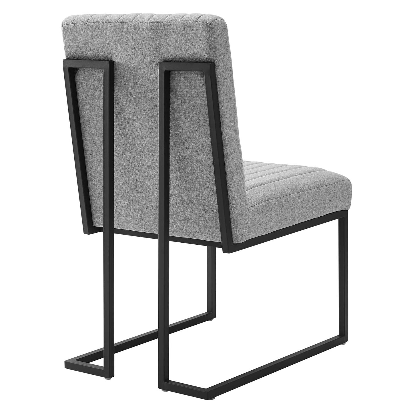 Indulge Channel Tufted Fabric Dining Chairs Set of 2 by Modway