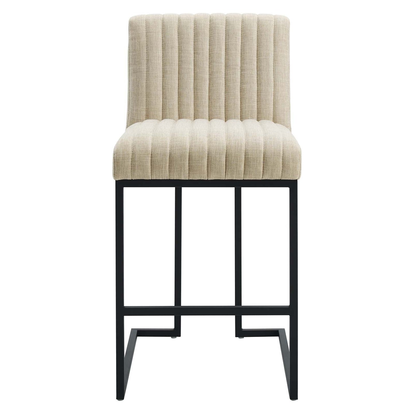 Indulge Channel Tufted Fabric Counter Stools Set of 2 by Modway