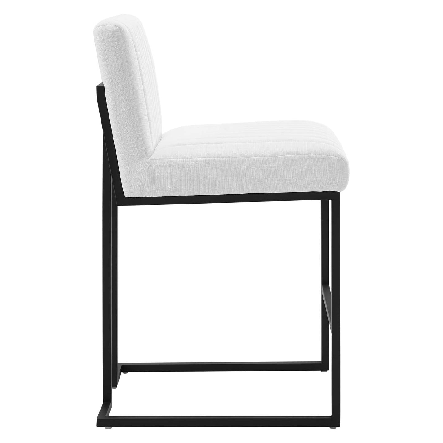 Indulge Channel Tufted Fabric Counter Stools Set of 2 by Modway