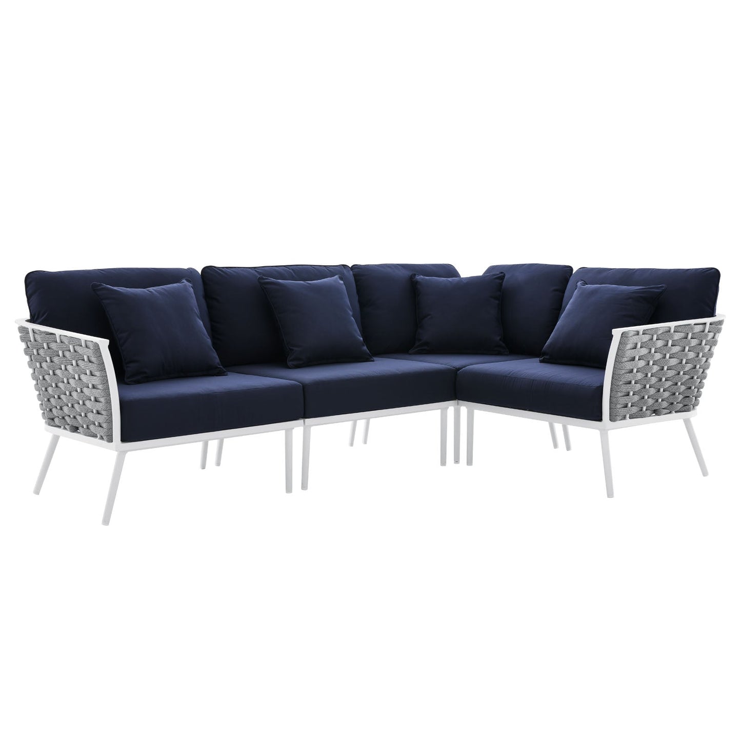 Stance Outdoor Patio Aluminum Large Sectional Sofa by Modway