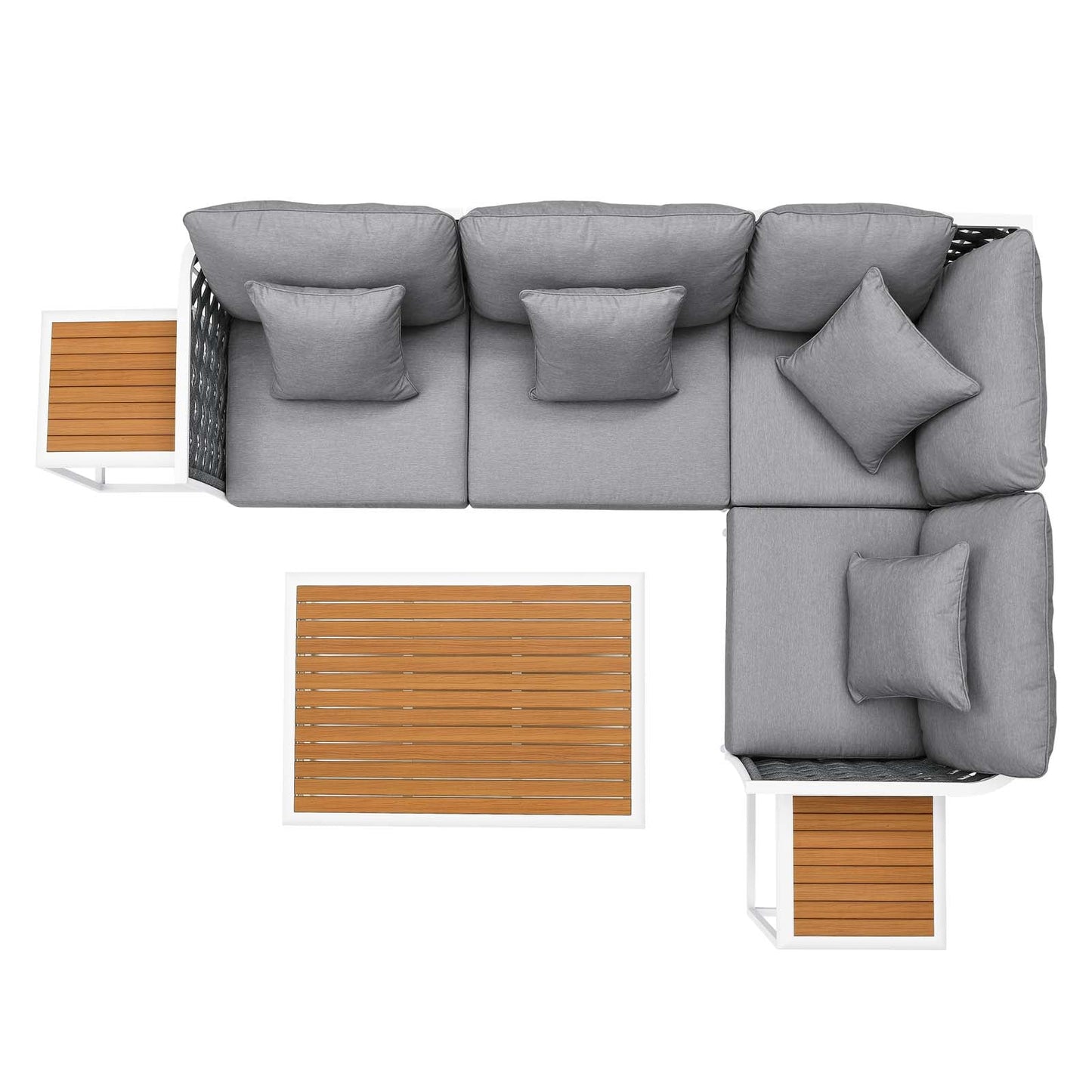 Stance 7 Piece Outdoor Patio Aluminum Sectional Sofa Set by Modway