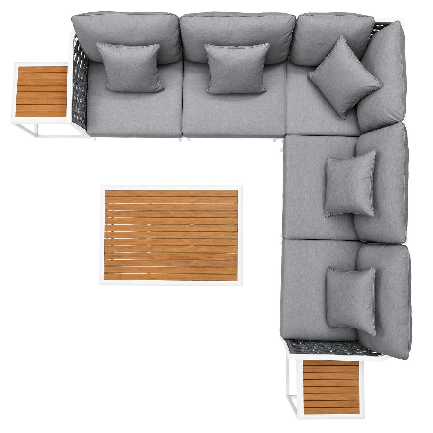 Stance 8 Piece Outdoor Patio Aluminum Sectional Sofa Set by Modway