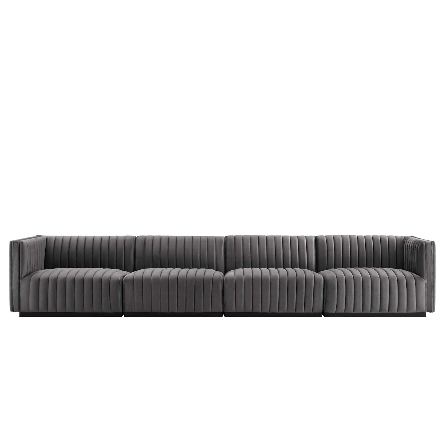 Conjure 4-Piece Channel Tufted Performance Velvet Sofa by Modway
