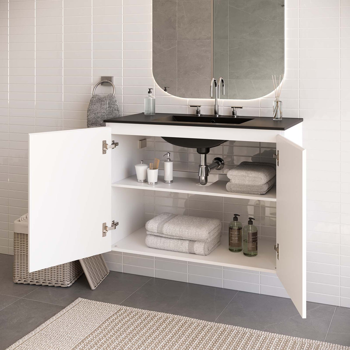 Bryn 36" Wall-Mount Bathroom Vanity by Modway