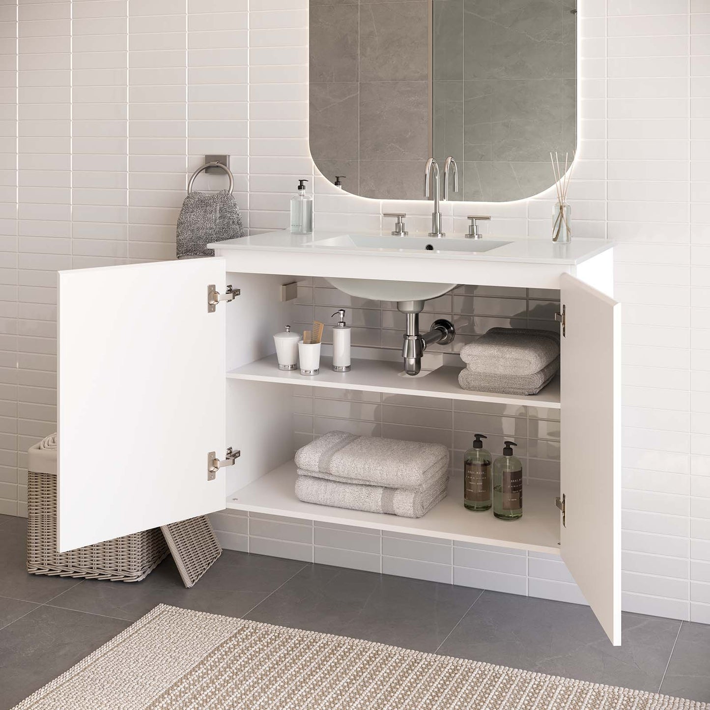 Bryn 36" Wall-Mount Bathroom Vanity by Modway