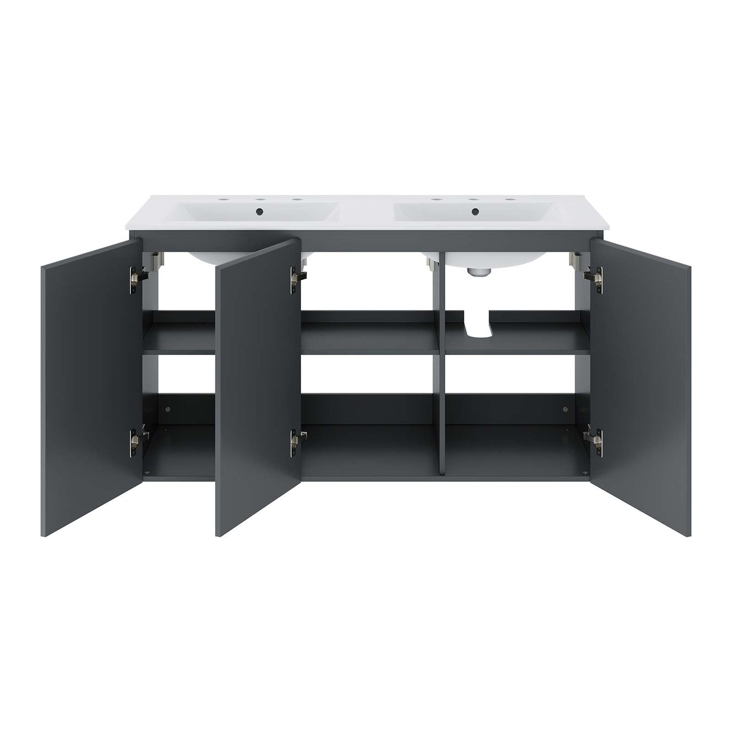 Bryn 48" Wall-Mount Double Sink Bathroom Vanity by Modway