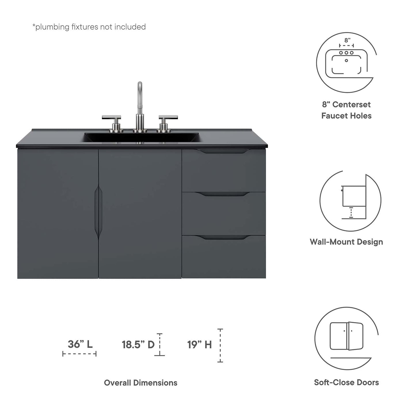 Vitality 36" Bathroom Vanity by Modway