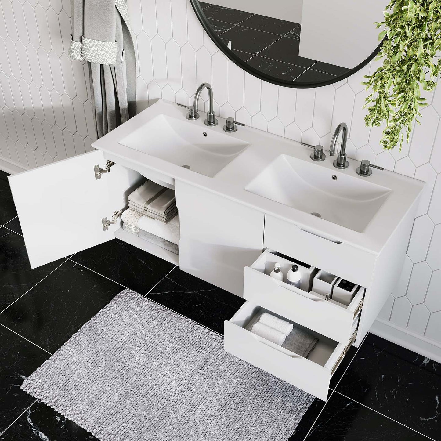 Vitality 48" Double Sink Bathroom Vanity by Modway