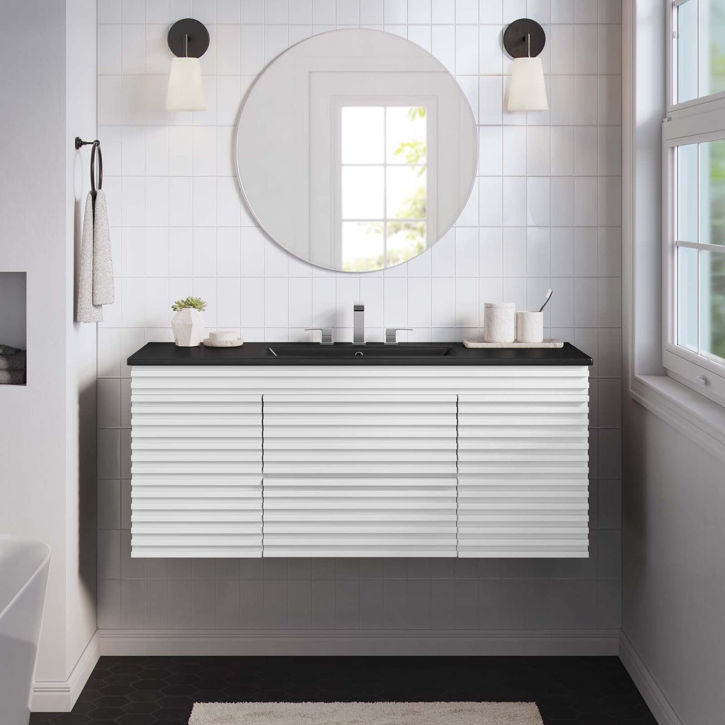 Render 48" Wall-Mount Bathroom Vanity by Modway