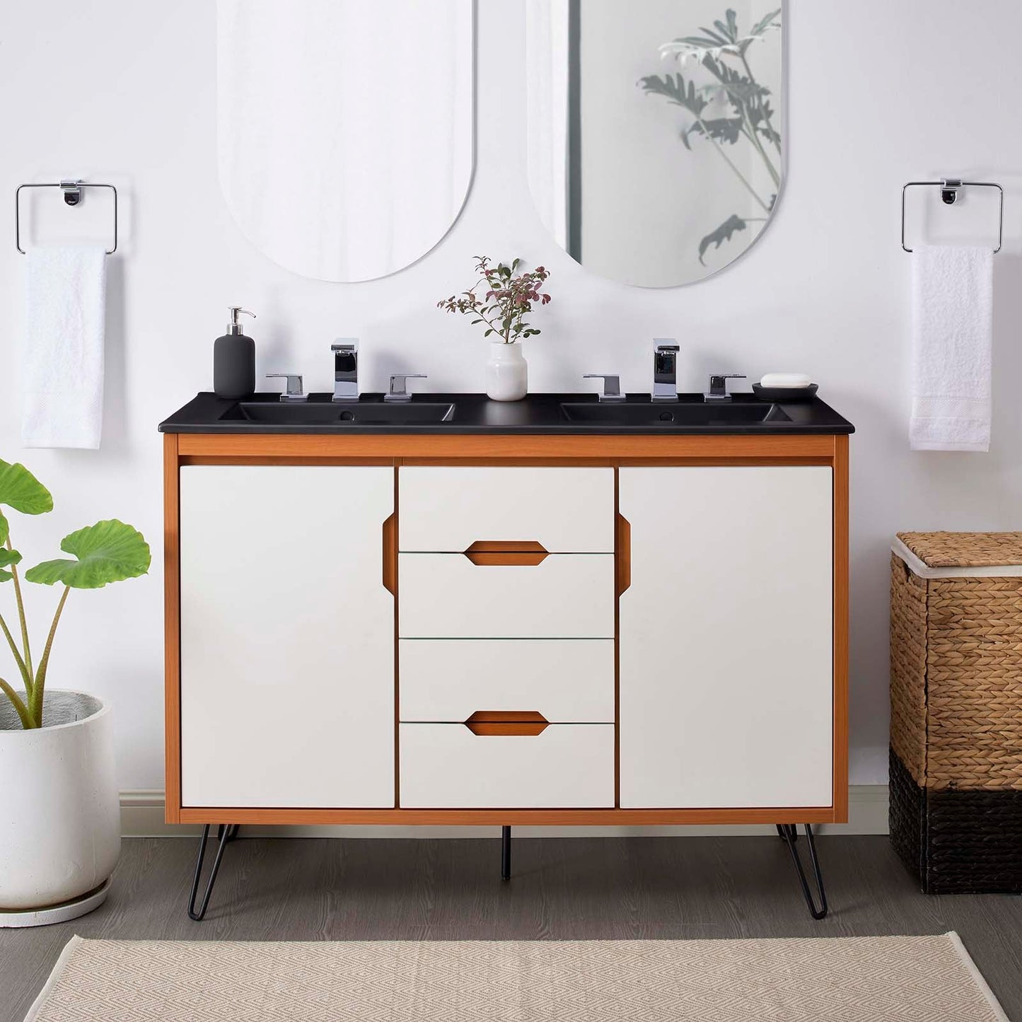 Energize 48" Double Sink Bathroom Vanity by Modway