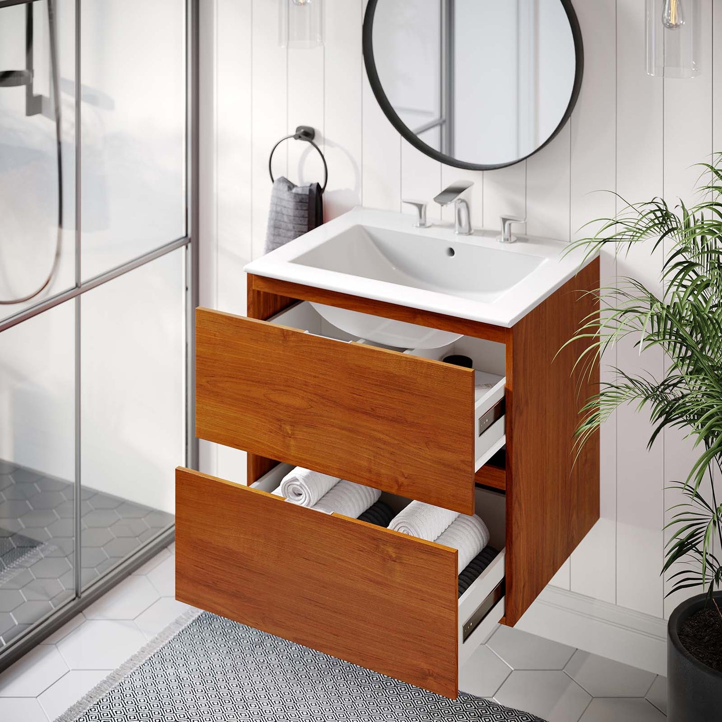 Scenic 24" Wall-Mount Bathroom Vanity by Modway