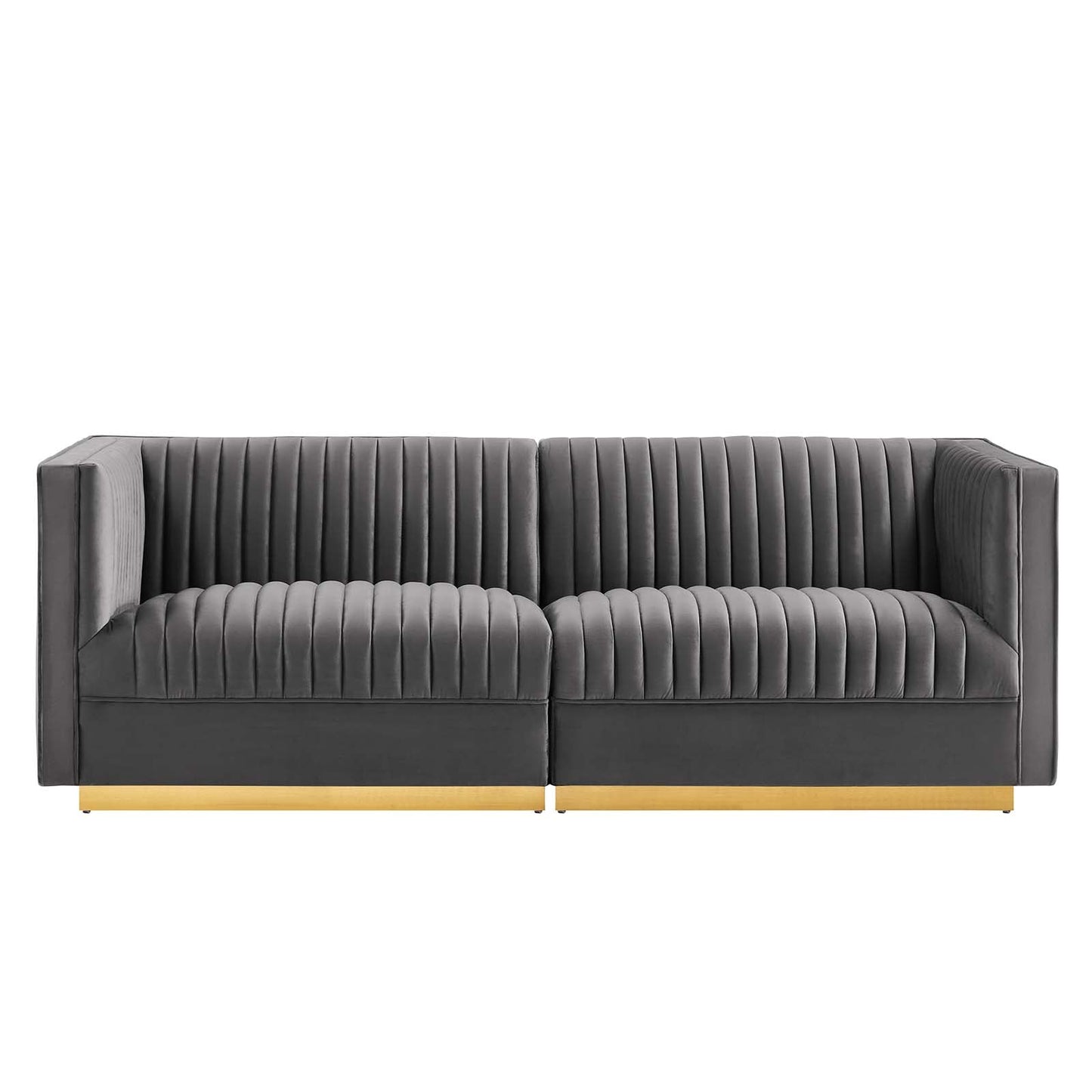 Sanguine Channel Tufted Performance Velvet Modular Sectional Sofa Loveseat by Modway
