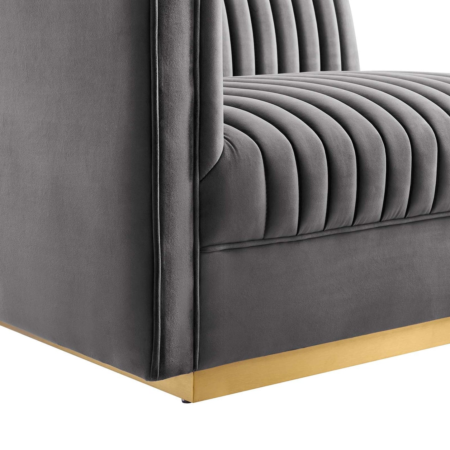 Sanguine Channel Tufted Performance Velvet 4-Seat Modular Sectional Sofa by Modway