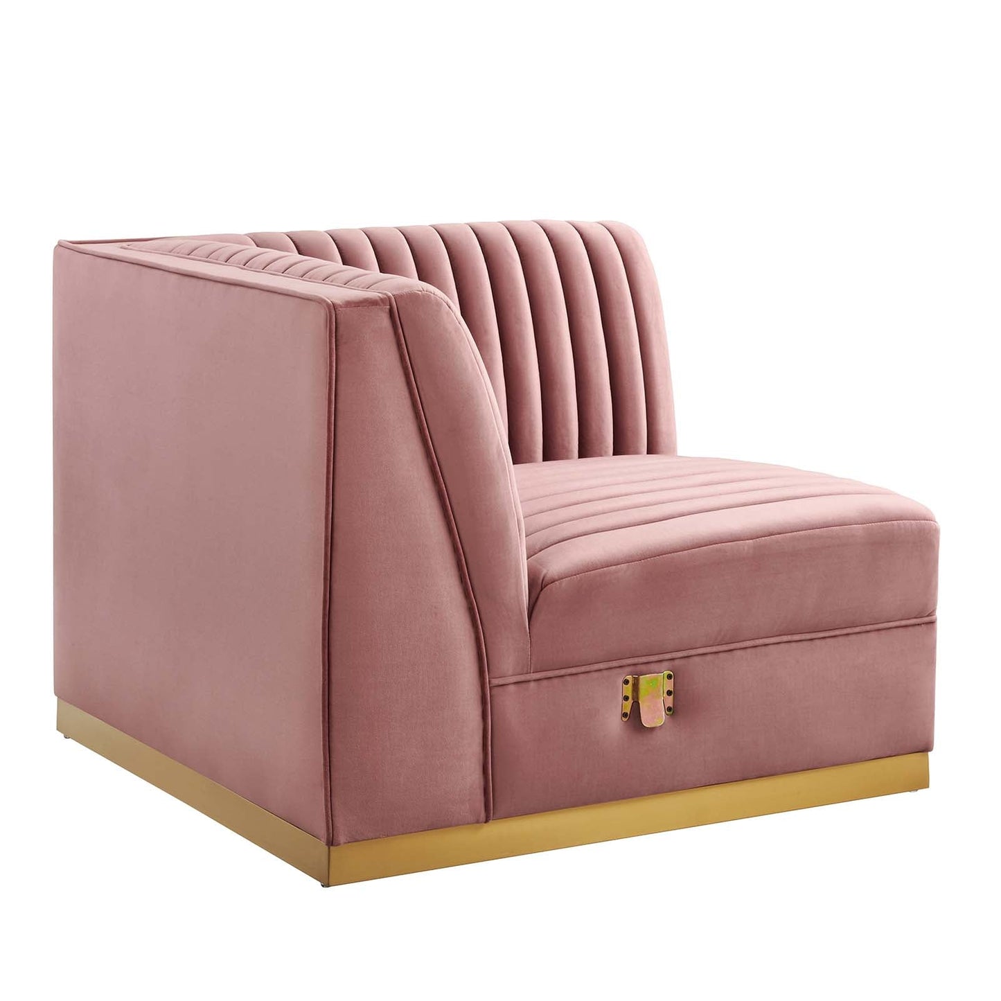 Sanguine 4-Piece Channel Tufted Performance Velvet Right-Facing Modular Sectional Sofa by Modway