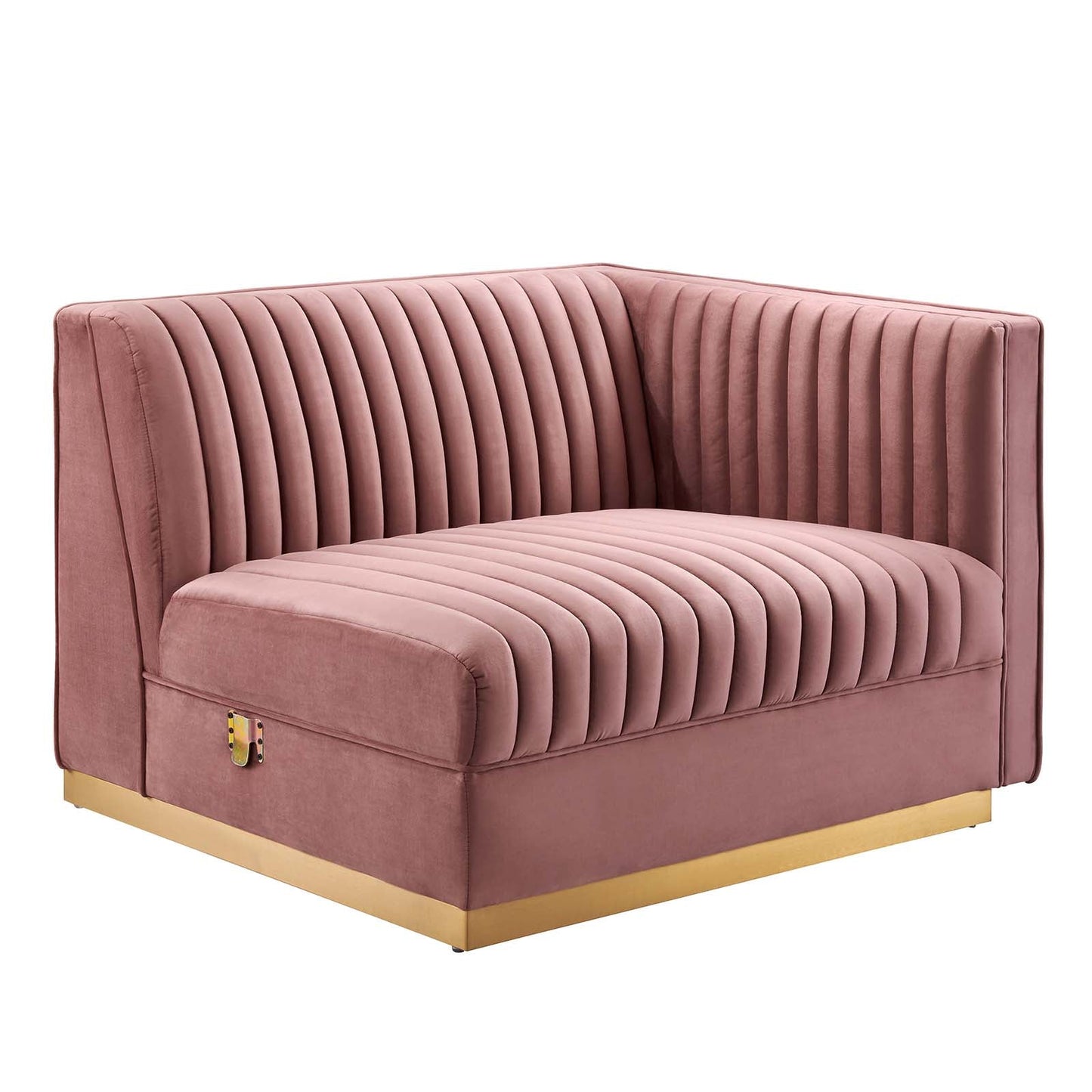 Sanguine 5-Piece Channel Tufted Performance Velvet Left-Facing Modular Sectional Sofa by Modway