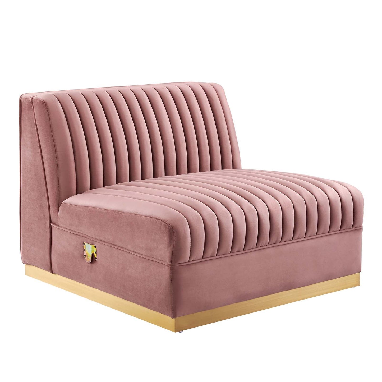 Sanguine 5-Piece Channel Tufted Performance Velvet Left-Facing Modular Sectional Sofa by Modway