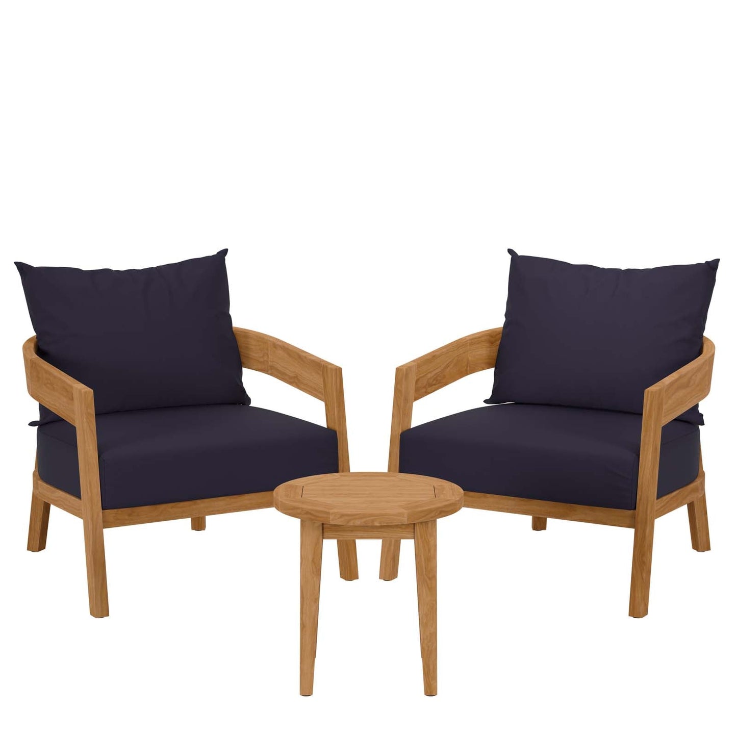 Brisbane 3-Piece Teak Wood Outdoor Patio Set by Modway